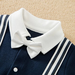Gentleman's Polo One-piece Suit With Printed Strips