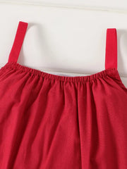 Casual Loose-fit Solid Sleeveless Spaghetti Strap Harem Pants