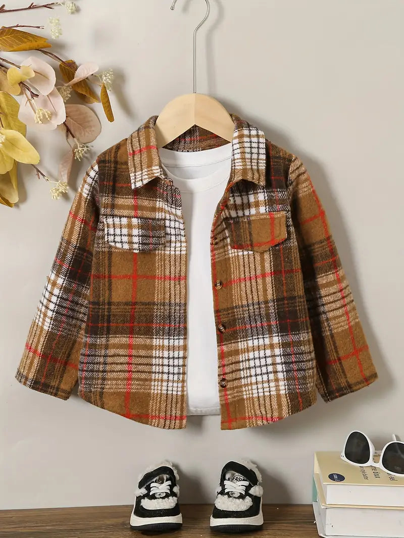 Casual Chic Girls' Plaid Knit Shirt