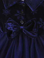 Charming Floral Print Long Sleeve Tutu Dress