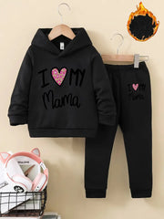 Cozy Hoodie with Letter Print & Joggers 2pcs Set