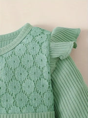 Solid Color Long Sleeve Top + Floral Print Pants + Headband