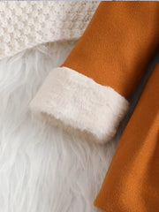 Soft Plush Bow Lapel Collar Jacket  Winter Coat