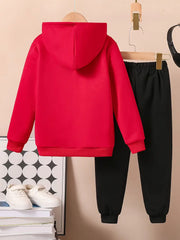 Casual Hooded Sweatshirt and Sweatpants Set