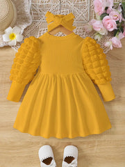 Cute Dress Bubble Sleeve Pleated Dresses