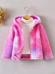 Long Sleeve Fuzzy Fleece Hooded Jacket