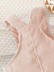 Solid Color Casual Corduroy Overalls