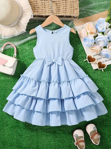 Sleeveless, Button Detail Chic Summer Princess Dress
