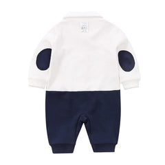 Gentleman's Polo One-piece Suit With Black Bow & Red Strips