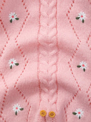 Floral Embroidered Knitted Romper