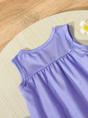 Adorable Cartoon Print Sleeveless Dress