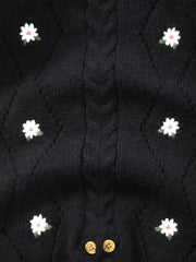 Floral Embroidered Knitted Romper