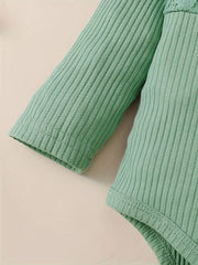 Solid Color Long Sleeve Top + Floral Print Pants + Headband