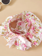 Zcaynger Adorable Pink Floral Print Shorts