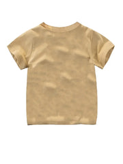 Short Sleeves Cartoon Elephant Cotton T-shirt Tee Top