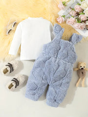 Cozy Long Sleeve Top 2pcs Girls' Outfit Set