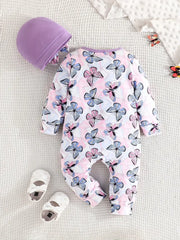 Adorable Print Long-Sleeve Romper