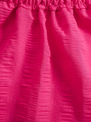 Bubble Sleeve Plain Color Dress with Cute Hat Two-piece Set