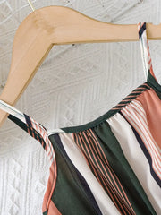 Jumpsuit with Geometric Color-Block Print And Belt
