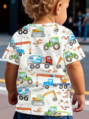 Summer Cartoon Construction Vehicle T-Shirt