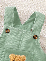 Solid Color Casual Corduroy Overalls