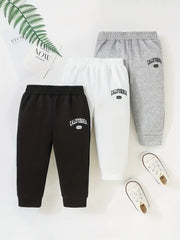 3pcs California Print Casual Jogger Pants