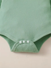 Solid Color Long Sleeve Top + Floral Print Pants + Headband