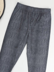 Solid Color Imitation Denim Pants
