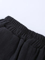2pcs Elastic Waist Solid Cotton Shorts