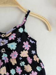 Summer Hip-Hop Ethnic Print Front and Middle Pleated Button Leggings