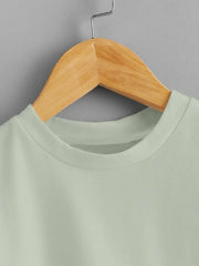 Light Green Crew Neck Short Sleeve Tee
