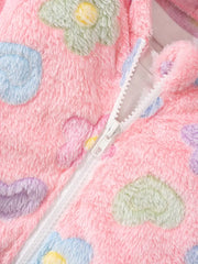 1pc Cozy Plush Hooded Jacket