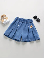 Casual Ruffled Denim Shorts