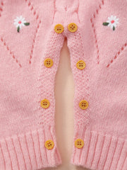 Floral Embroidered Knitted Romper