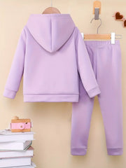 2pcs Hoodie And Pants,Letter Print Long Pants Set