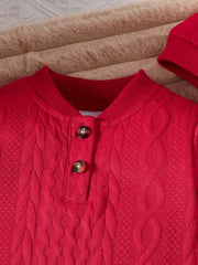 Stand Collar Cozy Knit Long-Sleeve Romper