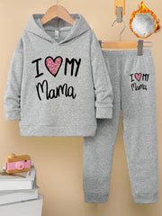 Cozy Hoodie with Letter Print & Joggers 2pcs Set