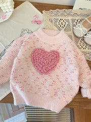 Love Top Little Girl Korean Version Knitted Sweater