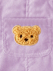 Solid Color Casual Corduroy Overalls