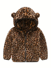 Zip Up Coat Fleece Jacket Hooded Outwear Cute Bear Ears