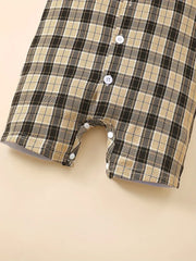 Cute Style Short Sleeve Outdoor Romper With Faux Collar