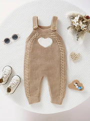 Unisex Bodysuit with Heart Jacquard
