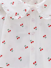 Ruffled Edging And Additional Button Details Collar Shirts