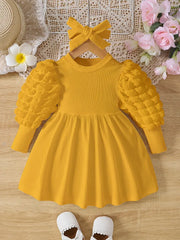 Cute Dress Bubble Sleeve Pleated Dresses