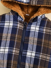 Cozy Fleece-Lined Plaid Zip-Up Hooded Jacket