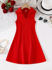 Western-Style Collar Tailored Dress
