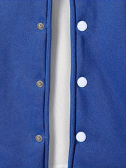Casual Knitted Sweatshirt Jacket with Button Front
