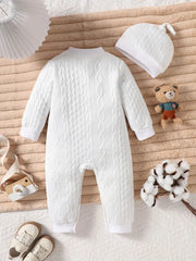 Stand Collar Cozy Knit Long-Sleeve Romper