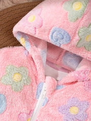 1pc Cozy Plush Hooded Jacket