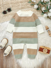 Striped Long-Sleeve Romper